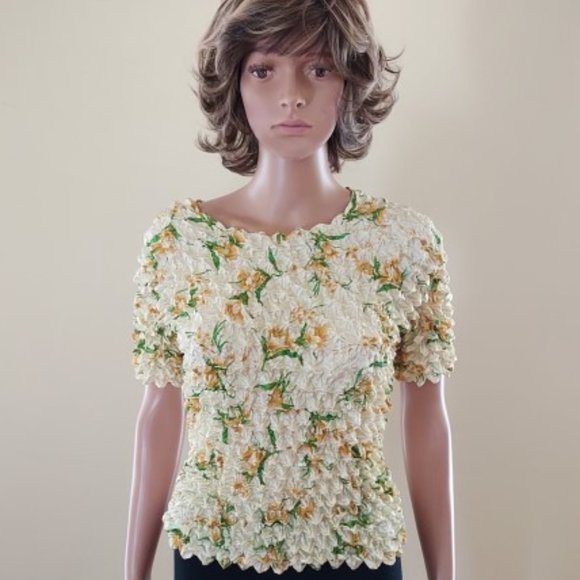 F • C 2 PC CREAM SWEATER MULTI FLORAL TOP CARIDGAN SET NWT - Picture 5 of 7